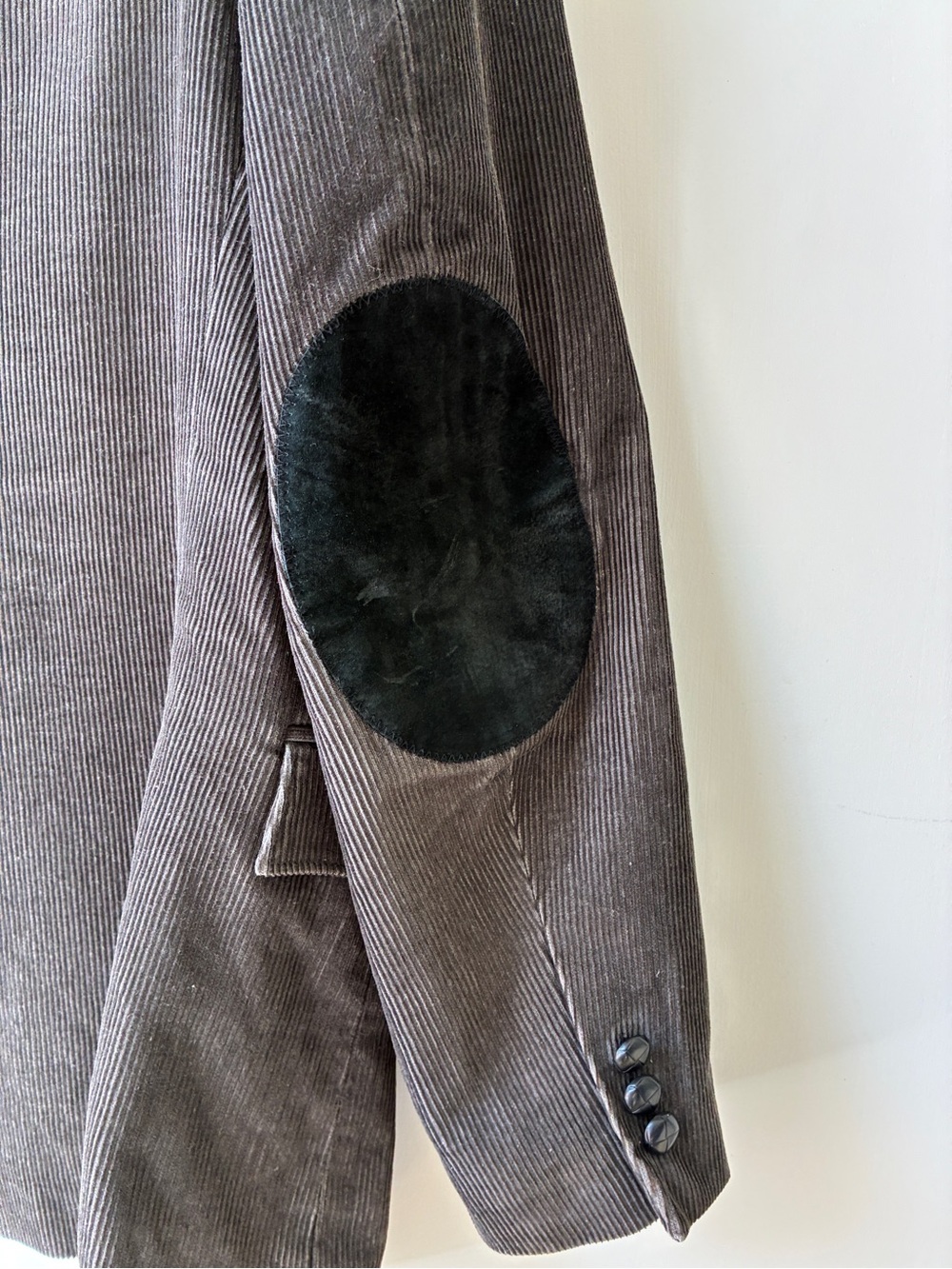 Men's Dark Brown Corduroy Sport Coat - Tailored Single-Breasted Blazer - Picture 7 of 7